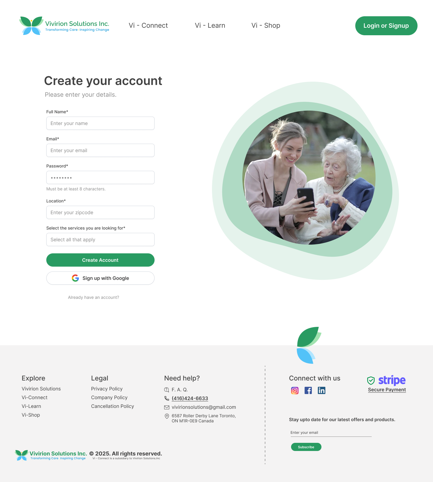 Signup Page